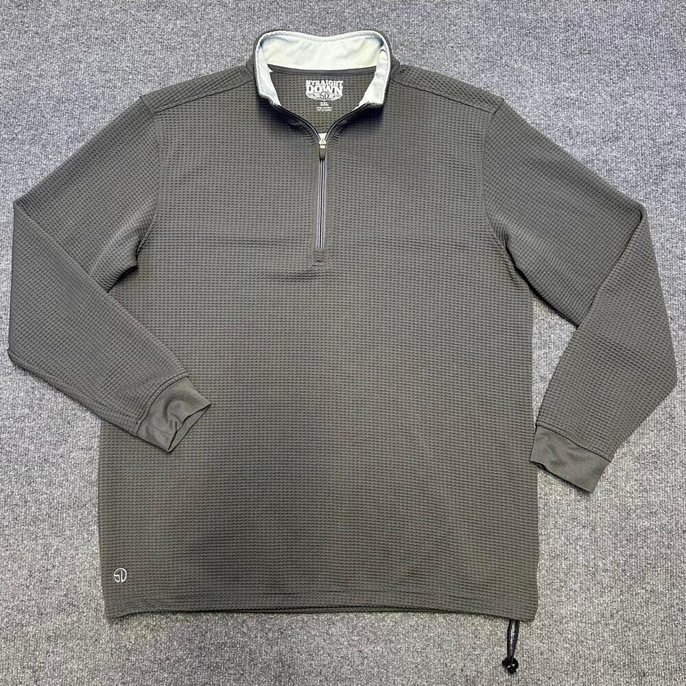 Straight Down Men’s Optic Quarter Zip Waffle Knit Performance Golf Pullover XXl